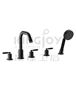 (KJ826S001 Matte Black) 5-hole bath/shower mixer deck-mounted