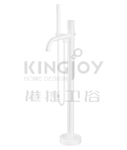 (KJ827M001-Matte White) Single lever bath/shower mixer floor-mounted
