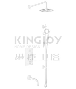 (KJ8278450-Matte White) Thermostatic concealed bath/shower mixer
