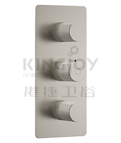 (KJ8274173 Brushed Nickel PVD) Thermostatic concealed mixer with diverter,2 inlets 1/2'',3 outlets 1/2''