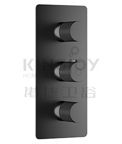 (KJ8274173 Matte Black) Thermostatic concealed mixer with diverter,2 inlets 1/2'',3 outlets 1/2''
