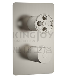 (KJ8264171 Brushed Nickel PVD) Thermostatic concealed mixer with volume control,2 inlets 1/2'',1 outlet 1/2''