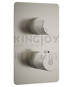 (KJ8274171 Brushed Nickel PVD) Thermostatic concealed mixer with volume control,2 inlets 1/2'',1 outlet 1/2''