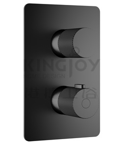 (KJ8274171 Matte Black) Thermostatic concealed mixer with volume control,2 inlets 1/2'',1 outlet 1/2''