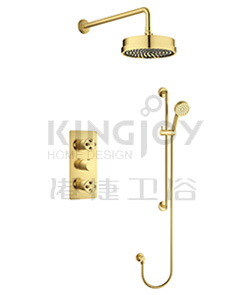 (KJ8268420 Brushed Gold-Ti) Thermostatic concealed shower mixer