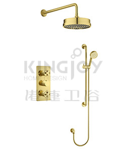 (KJ8268420 Brushed Gold-Zr-2) Thermostatic concealed shower mixer