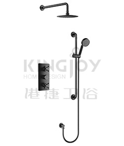 (KJ8268422 Matte Black) Thermostatic concealed shower mixer
