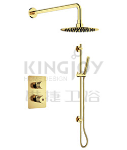 (KJ8278440 Brushed Gold-Ti) Thermostatic concealed shower mixer