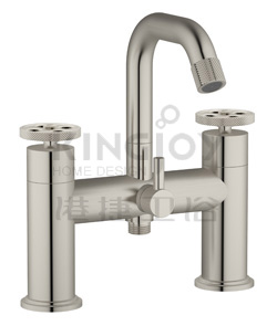 (KJ826M000 Brushed Nickel PVD) Two-handle bath/shower mixer deck-mounted