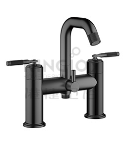 (KJ826M002 Matte Black) Two-handle bath/shower mixer deck-mounted