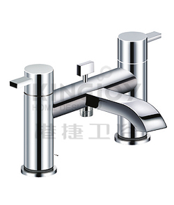 (KJ812M000) Two-handle deck bath/shower mixer