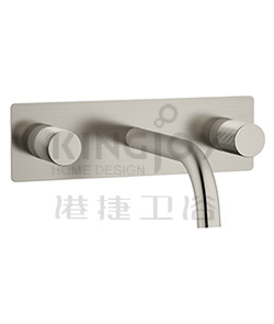 (KJ827Q000 Brushed Nickel PVD) Two-handle wall basin mixer