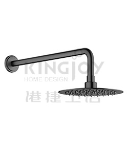 (KJ8267710 Matte Black-1) Wall shower arm with rainshower