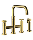 (KJ826D002 Brushed Gold) 4-hole basin mixer deck-mounted