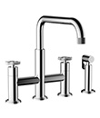 (KJ826D002 Chrome) 4-hole basin mixer deck-mounted