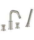 (KJ826R000 Brushed Nickel PVD (2)) 4-hole bath/shower mixer deck-mounted