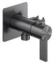 Single lever bidet mixer with outlet and holder