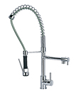 Single lever sink mixer with swivel dish-washing handshower