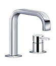 Single lever two-hole basin mixer