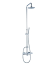 (KJ8078303) Thermostatic bath/shower mixer with rain shower