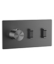 Thermostatic shower mixer with 2 slide handle