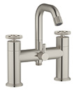(KJ826M000 Brushed Nickel PVD) Two-handle bath/shower mixer deck-mounted