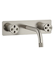 Two-handle wall basin mixer