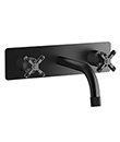 (KJ826Q002 Matte Black) Two-handle wall basin mixer