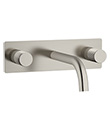 Two-handle wall basin mixer