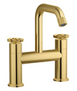 Two handle bath mixer deck-mounted