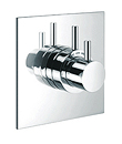 Wall thermostatic shower mixer with diverter